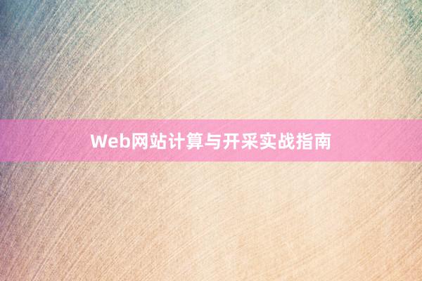 Web网站计算与开采实战指南