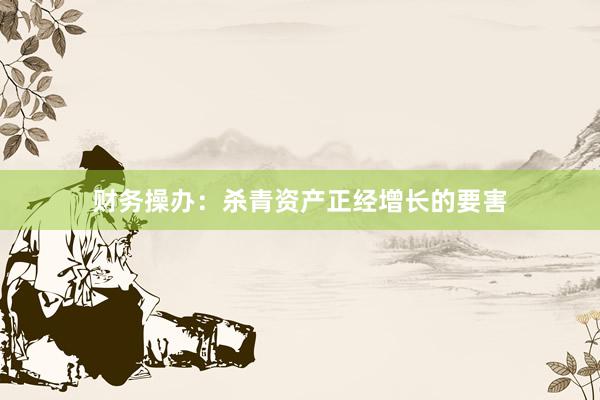 财务操办：杀青资产正经增长的要害